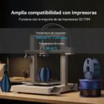 Compatibilidad del filamento SUNLU PLA Galaxy Galaxia con impresoras 3D FDM, mostrando impresión de jarrones decorativos con acabado brillante y efecto de cambio de color