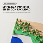 Maqueta de paisaje impresa en 3D con filamento SUNLU PLA Transparente, ideal para principiantes que buscan impresiones estables y fáciles de realizar
