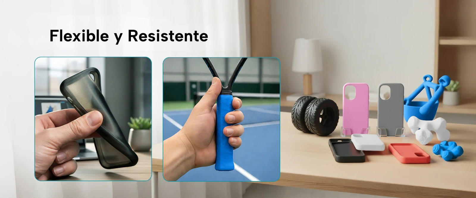 Filamento SUNLU TPU 95A Varios Colores de Smartec Store para piezas flexibles y resistentes como estuches, grips y llantas