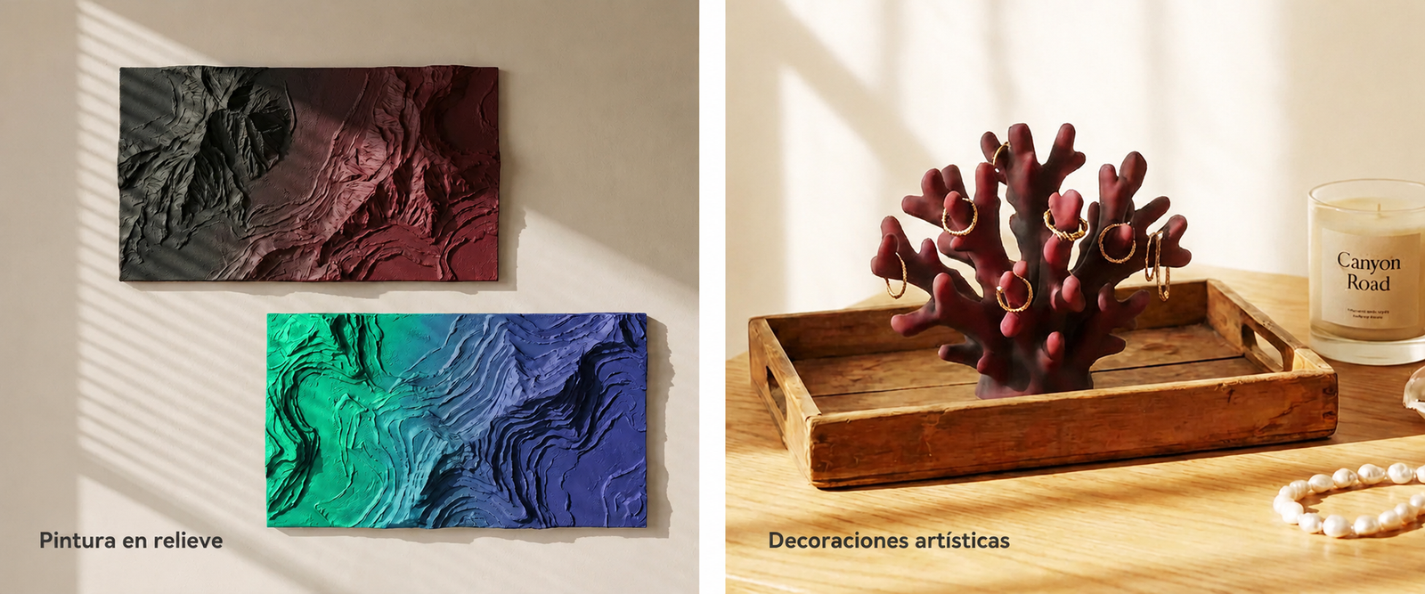 Objetos decorativos impresos con filamento SUNLU PLA Mate Doble Color