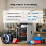 Guía de temperatura para filamento SUNLU TPU 95A Varios Colores de Smartec Store, compatible con impresoras 3D FDM