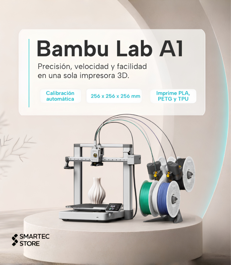 Impresora 3D Bambu Lab A1 Combo con AMS Lite durante una impresión