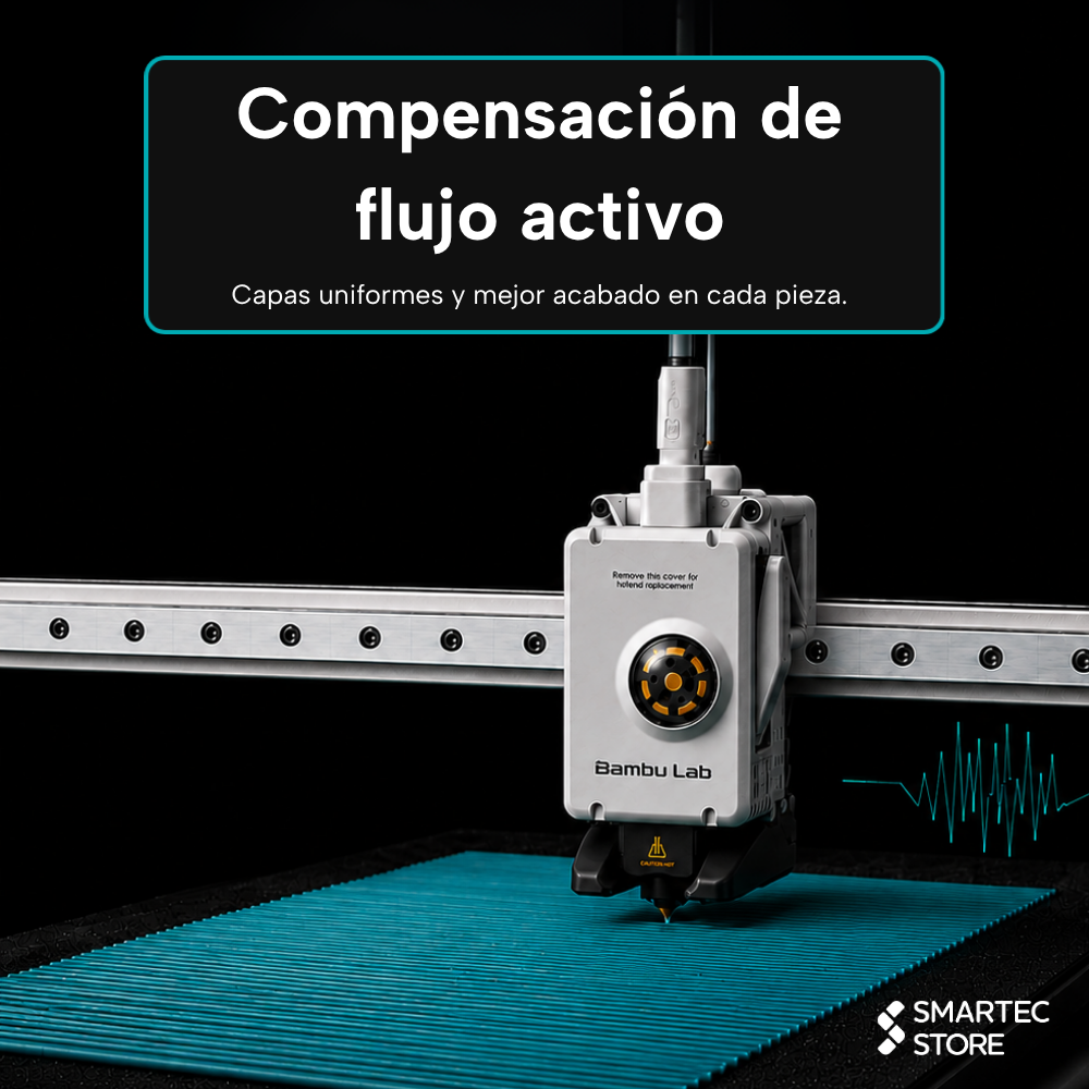 Compensación activa de flujo de la Bambu Lab A1 durante una impresión 3D